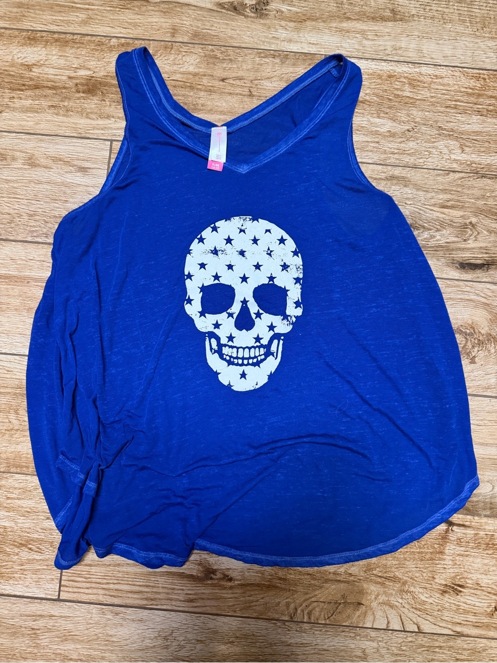 No Boundaries Royal Blue Skull Tank Top
